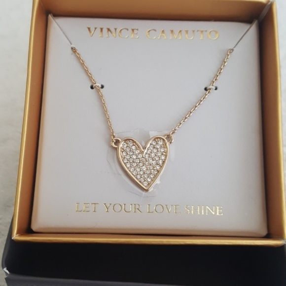 New Vince Camuto Pave Heart Pendant - Picture 2 of 7